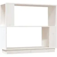 vidaXL Boekenkast/kamerscherm 80x25x70 cm massief grenenhout wit
