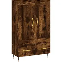 vidaXL Hoge kast 69,5x31x115 cm bewerkt hout gerookt eikenkleurig