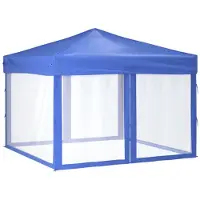 vidaXL Partytent inklapbaar met zijwanden 3x3 m blauw