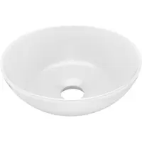 vidaXL Wastafel rond keramiek matwit