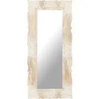 vidaXL Spiegel 110x50 cm massief mangohout wit