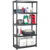 vidaXL Opbergrek 5-laags 91,5x45,7x185 cm kunststof zwart