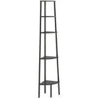 vidaXL Hoekkastje met 5 schappen 45,5x31,5x180 cm zwart