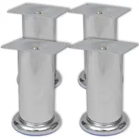 vidaXL Bankpoten rond chroom 120 mm 4 st