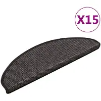 vidaXL Trapmatten zelfklevend 15st sisal-look 65x21x4cm antracietkleur