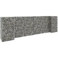 vidaXL Gabion plantenbak H-vormig 260x40x80 cm staaldraad