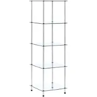 vidaXL Kastje 5-laags 40x40x130 cm gehard glas transparant