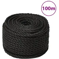 vidaXL Werktouw 12 mm 100 m polypropeen zwart