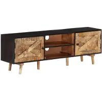 vidaXL Tv-meubel 140x30x46 cm ruw mangohout en massief acaciahout
