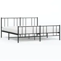 vidaXL Bedframe met hoofd- en voeteneinde metaal zwart 193x203 cm