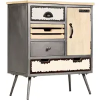 vidaXL Dressoir 65x33x76 cm massief mangohout en staal