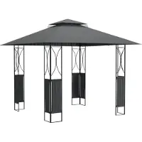 vidaXL Paviljoen met dak, antraciet, 300x300x270 cm, staal