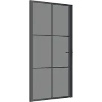vidaXL Binnendeur 102,5x201,5 cm ESG-glas en aluminium zwart