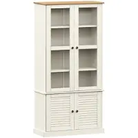 vidaXL Vitrinekast VIGO 85x35x170 cm massief grenenhout wit