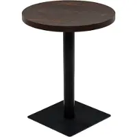 vidaXL Bistrotafel rond 60x75 cm MDF en staal donker essenkleur