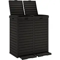 vidaXL Vuilnisbak voor tuin 78x41x86 cm polypropeen zwart
