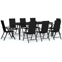 vidaXL 9-delige tuinset, zwart