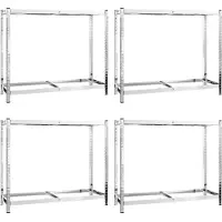 vidaXL Bandenrekken 2-laags 4 st 110x40x110 cm staal zilverkleurig