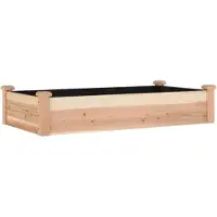 vidaXL Plantenbak verhoogd met voering 120x60x25 cm massief vurenhout