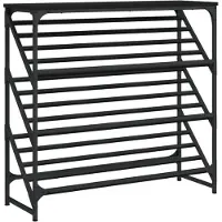 vidaXL Schoenenrek 90x30x85 cm bewerkt hout zwart