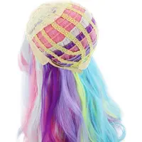 Jojomino Hoogtepunt Geverfd Halflang Krullend Haar Synthetische Pruik Golvende Regenboogpruik voor Optreden Muziekfestival Feest Bruiloft Cosplay