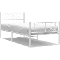 vidaXL Bedframe met hoofd- en voeteneinde metaal wit 100x190 cm