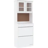 vidaXL Hoge kast ALTA 77x35x188 cm massief grenenhout wit