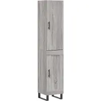 vidaXL Hoge kast 34,5x34x180 cm bewerkt hout grijs sonoma eikenkleurig