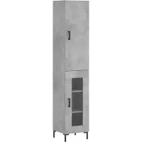 vidaXL Hoge kast 34,5x34x180 cm bewerkt hout betongrijs