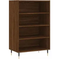 vidaXL Hoge kast 57x35x90 cm bewerkt hout bruin eikenkleur