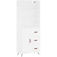 vidaXL Hoge kast 69,5x34x180 cm bewerkt hout wit