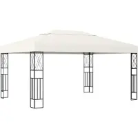 vidaXL Paviljoen, 3x4 meter, crème kleur, stoffen uitvoering
