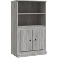 vidaXL Hoge kast 60x35,5x103,5 cm bewerkt hout grijs sonoma eikenkleur