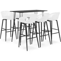 vidaXL 7-delig barset, zwart en wit