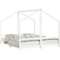 vidaXL Kinderbed, wit, 2 stuks (90x200 cm), massief grenenhout