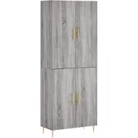 vidaXL Hoge kast 69,5x34x180 cm bewerkt hout grijs sonoma eikenkleurig