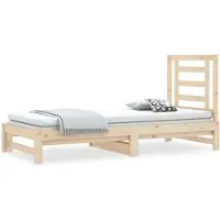 vidaXL Slaapbank uitschuifbaar massief grenenhout 2x(90x190) cm
