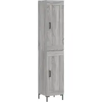 vidaXL Hoge kast 34,5x34x180 cm bewerkt hout grijs sonoma eikenkleurig