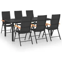 vidaXL 7-delige tuinset, zwart en bruin