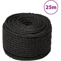 vidaXL Werktouw 12 mm 25 m polypropeen zwart