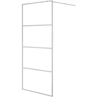 vidaXL Inloopdouchewand 90x195 cm transparant ESG-glas zilverkleurig