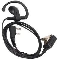 Generic Dioche Walkie Talkie Headset, Tweeweg Radio Oortje, G-vorm, 2-pins, met L-lijn microfoon voor Kenwood en Baofeng