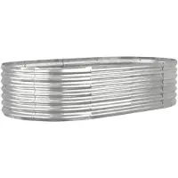 vidaXL Plantenbak 152x80x36 cm gegalvaniseerd staal zilverkleurig