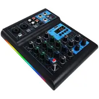 TAUOH 4CH RGB-Geluidskaart Mengpaneel Professionele Audio 4-Kanaals Geluidsmixer voor Livestreaming