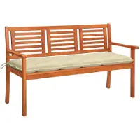 vidaXL Tuinbank 3-zits met kussen 150 cm massief eucalyptushout
