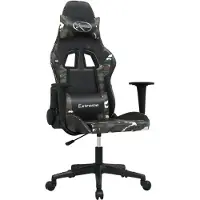 vidaXL Gamingstoel, zwart en camouflage, kunstleer