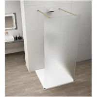 Polysan Esca Gold Matt Eendelige glazen douchewand, vrijstaand, matglas, 150cm