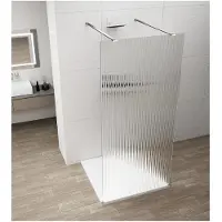 Polysan Esca Chrome Eendelige glazen douchewand, vrijstaand, Flute-glas, 100cm