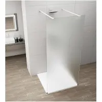 Polysan Esca White Matt Eendelige glazen douchewand, vrijstaand, matglas, 130cm