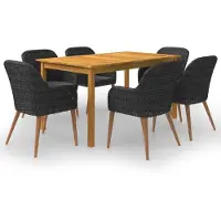 vidaXL 7-delige tuinset, zwart